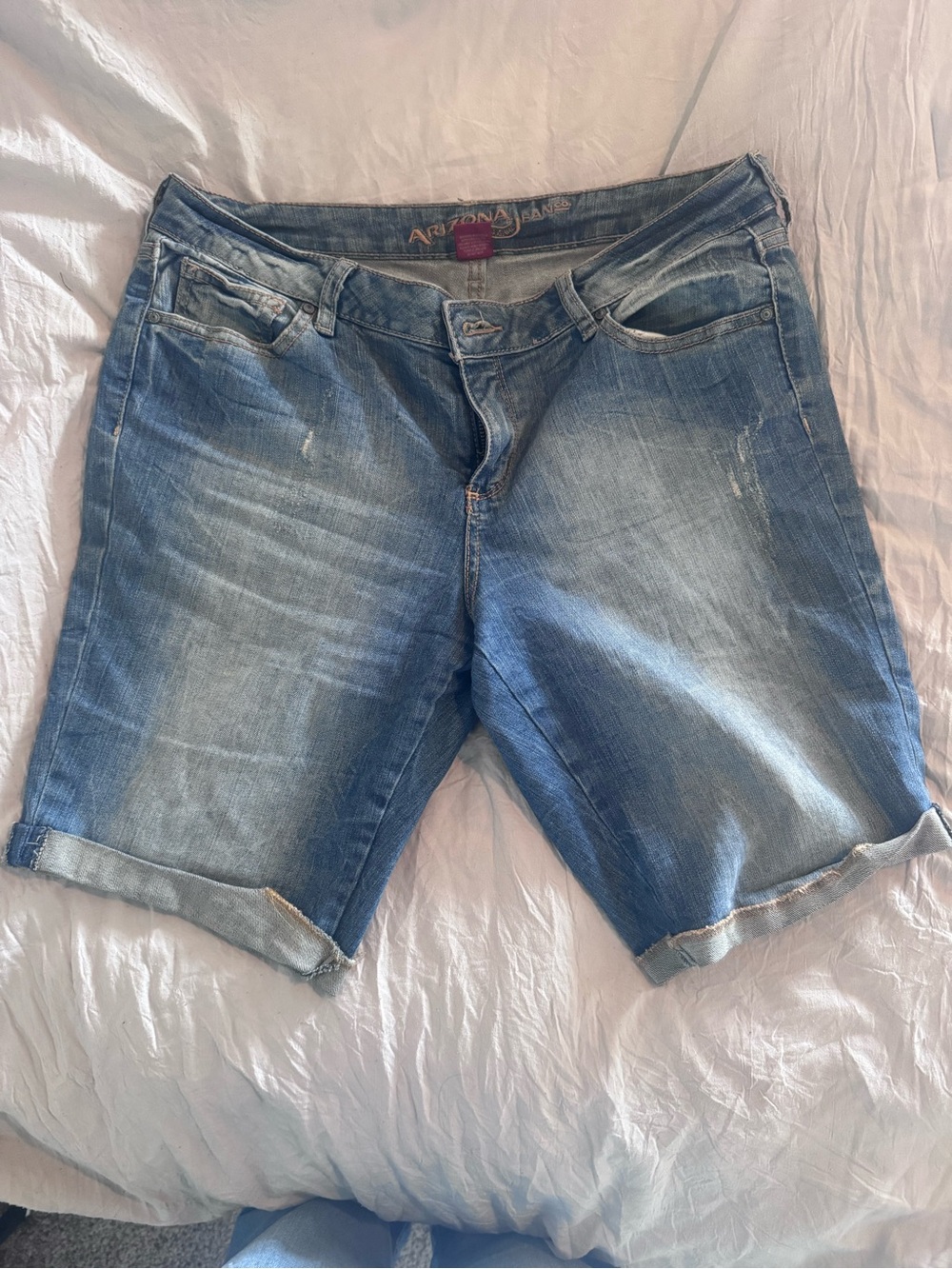 Arizona Jean Company Women's Light Blue Denim Bermuda Shorts